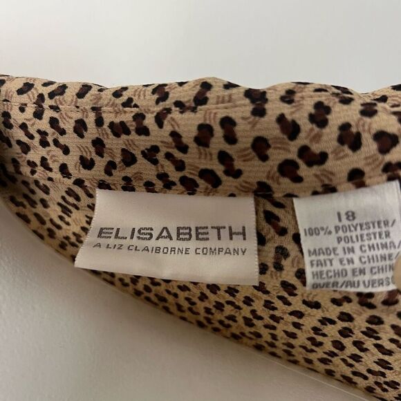 Liz Claiborne animal print long sleeve button down top - Picture 3 of 6